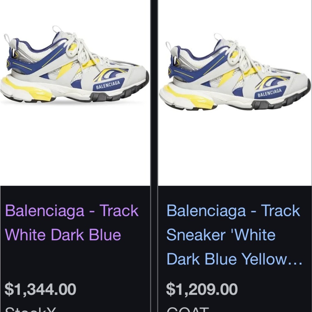 Balenciaga Track Sneakers - White, Dark Blue, Yellow